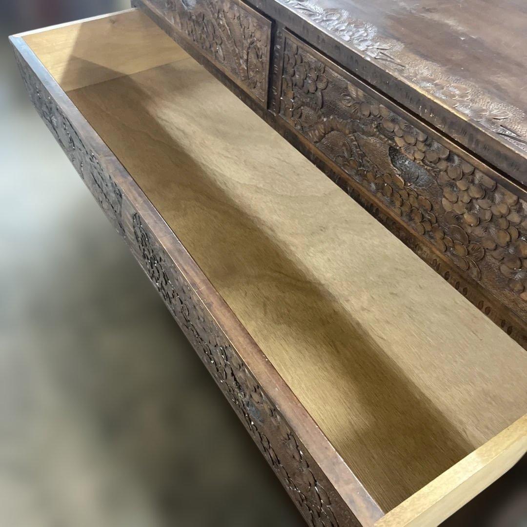 【軽井沢彫】6段チェスト◇程度良好◆