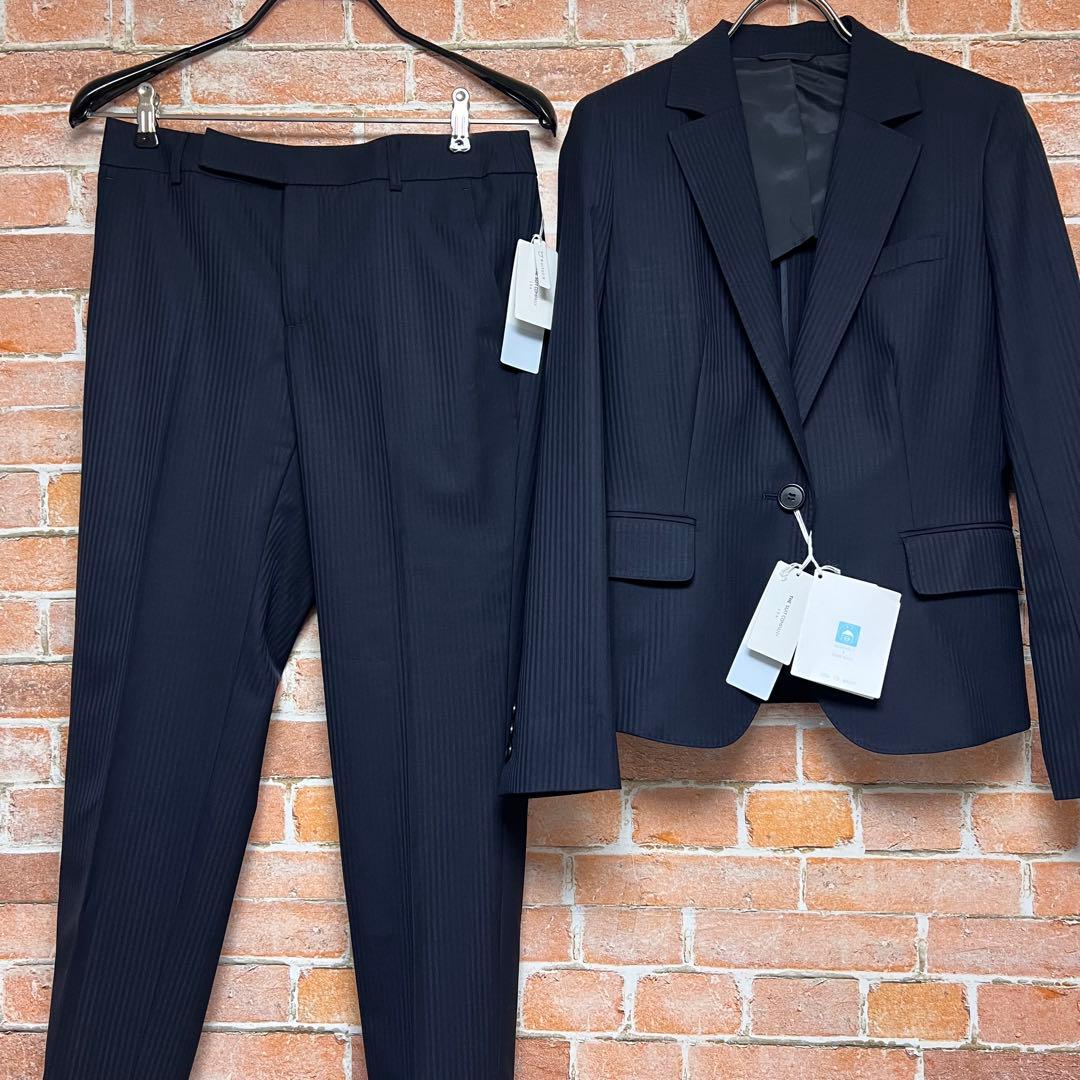 (新品)ザスーツカンパニー　現行　ストレッチ　洗える　パンツスーツセットアップ