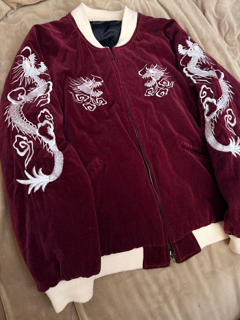 ２面用 別珍 Open Dich 龍 虎 日本限定 スカジャン vintage