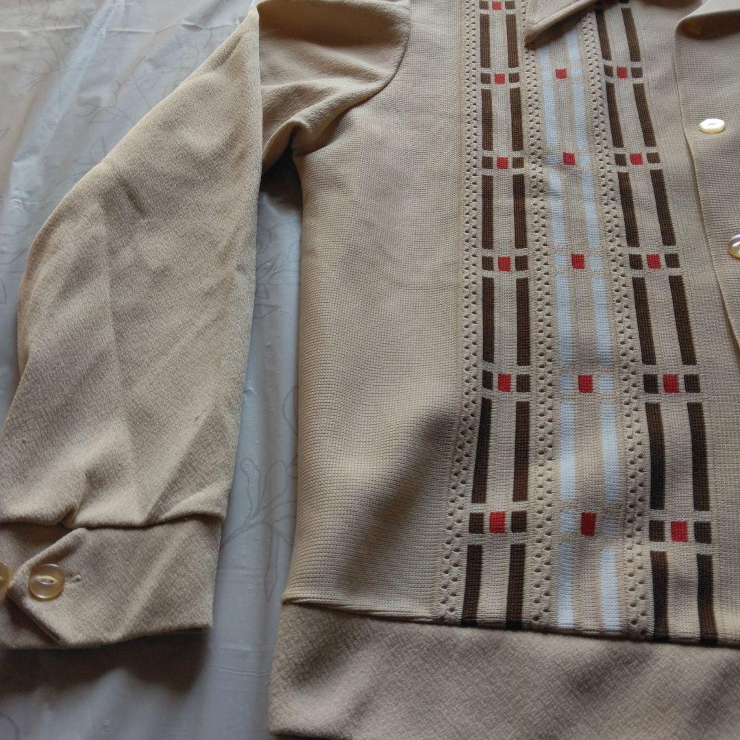 50s～ 　ロカビリー　ニットシャツ　ベージュ