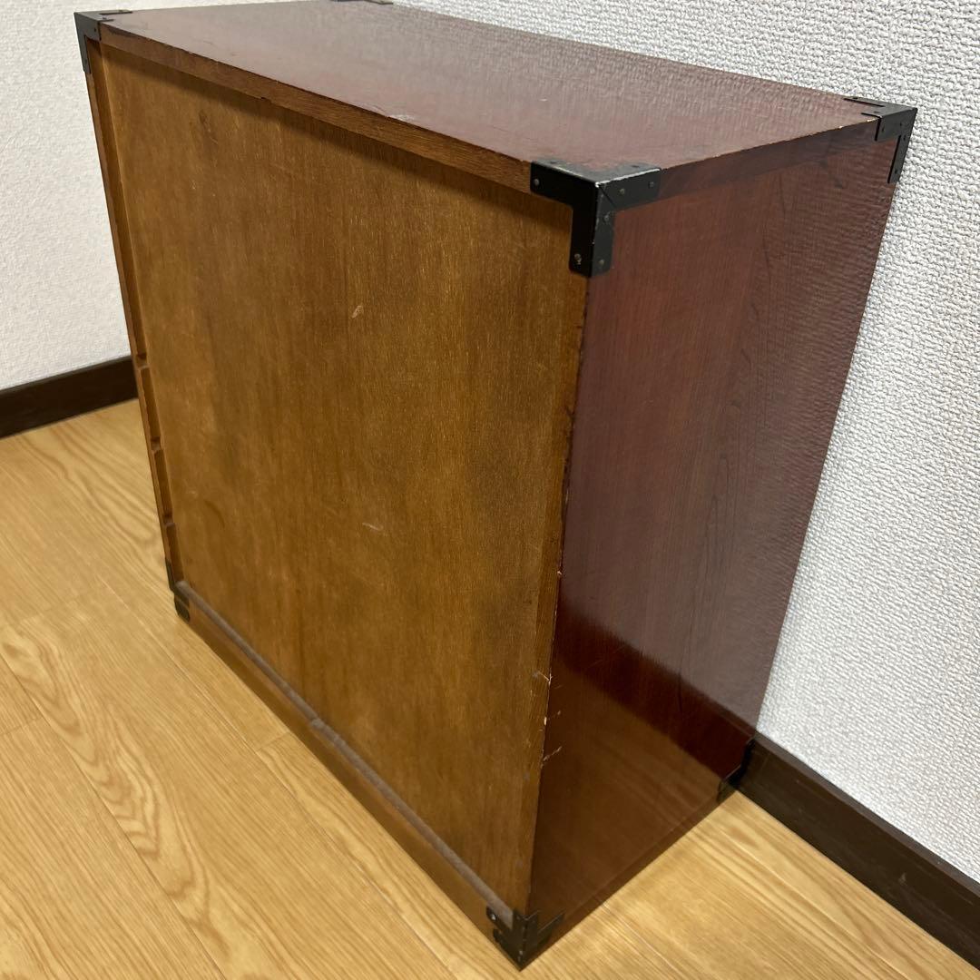 アンティーク木製 小引き出し 小物入れ 収納 観音開き棚付
