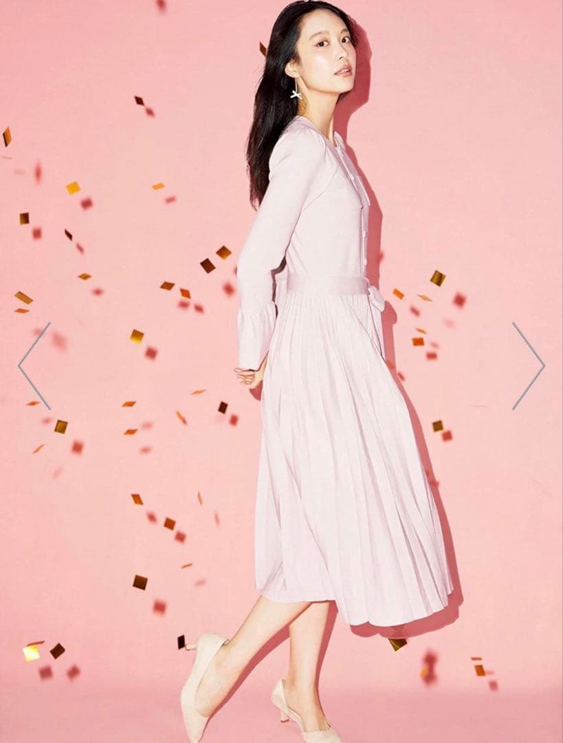 Premium スプリングニットドレス　ピンク　36