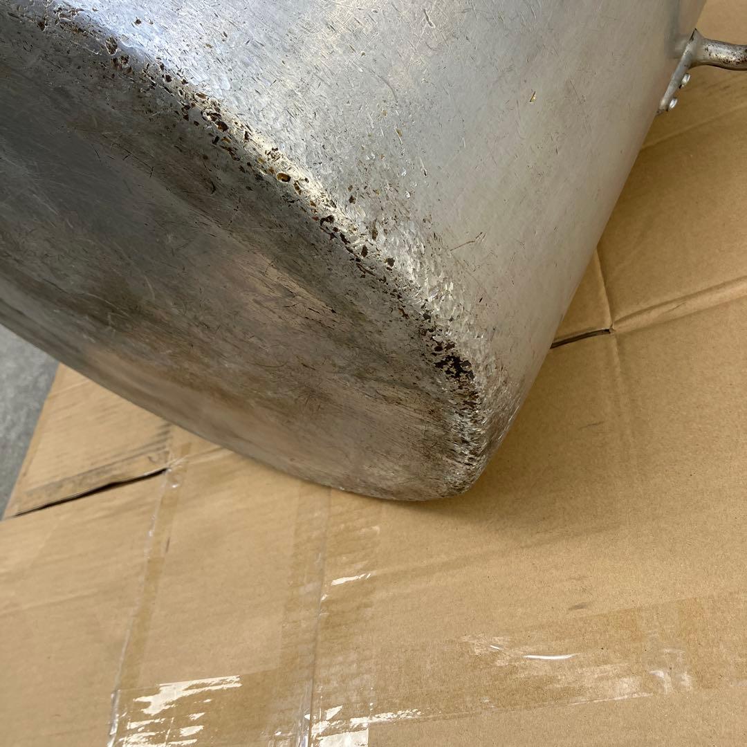 業務用　大型アルミ製　大容量　寸胴鍋　持ち手付き　内径約48cm　分厚いアルミ製