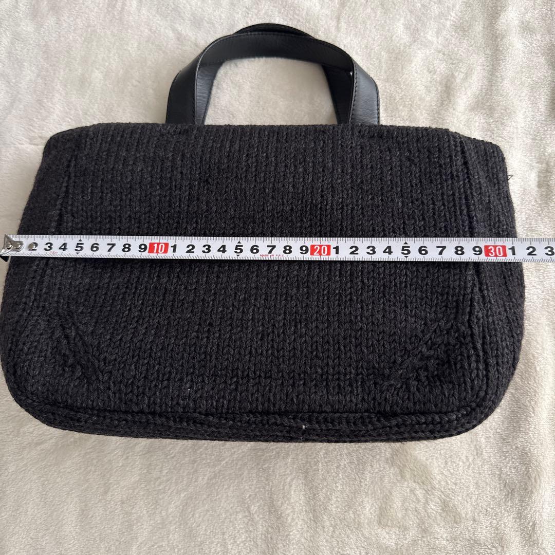 あくび様　PRADA プラダ ハンドバッグ ウール ニット 三角プレート