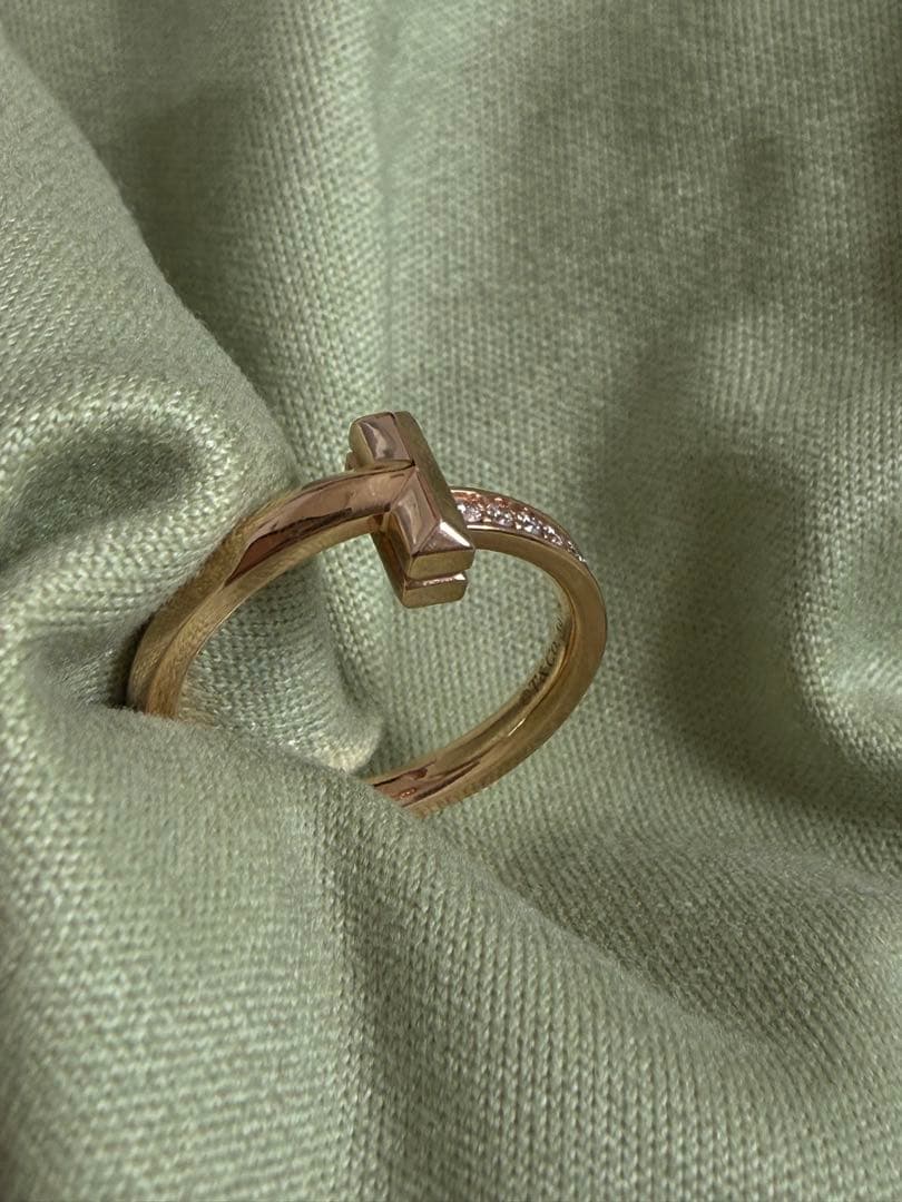 ティファニー T T ワンリング ダイヤモンド ローズゴールド13号