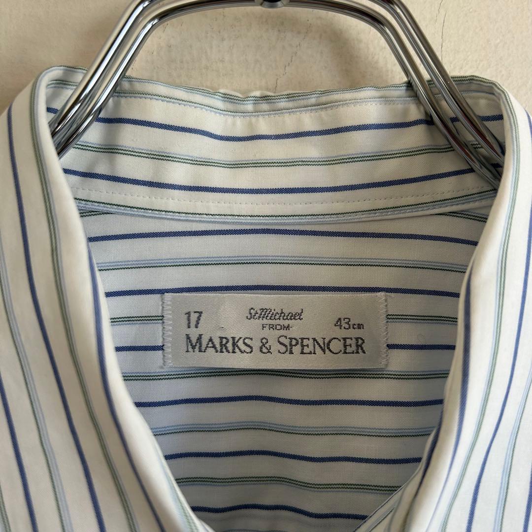 UK製 MARKS&SPENCER ストライプシャツ St.Michael
