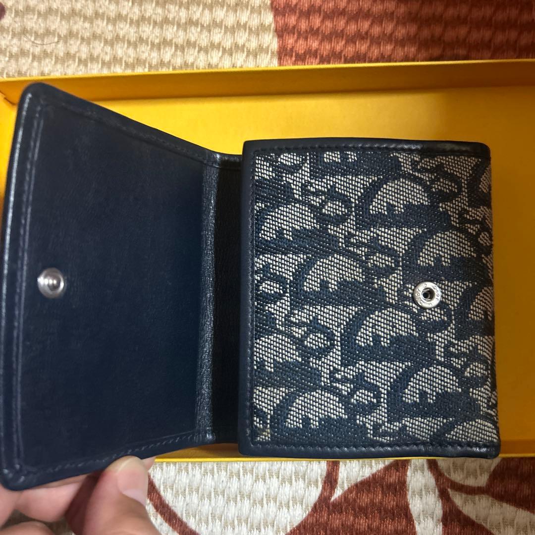 Dior 二つ折り財布 ネイビー/ベージュ