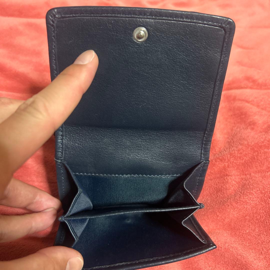 Dior 二つ折り財布 ネイビー/ベージュ