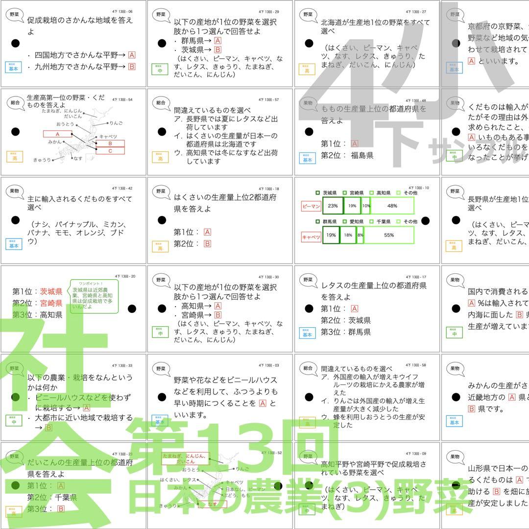 (avocado)【4年下 理社国11-14回　切断穴あけなし】