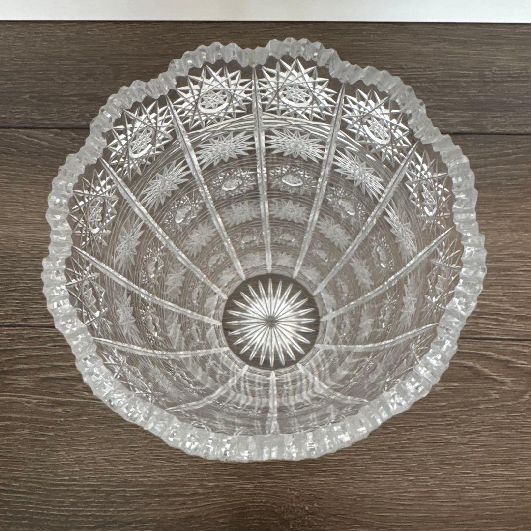 ボヘミアンガラス　花瓶　カケあり