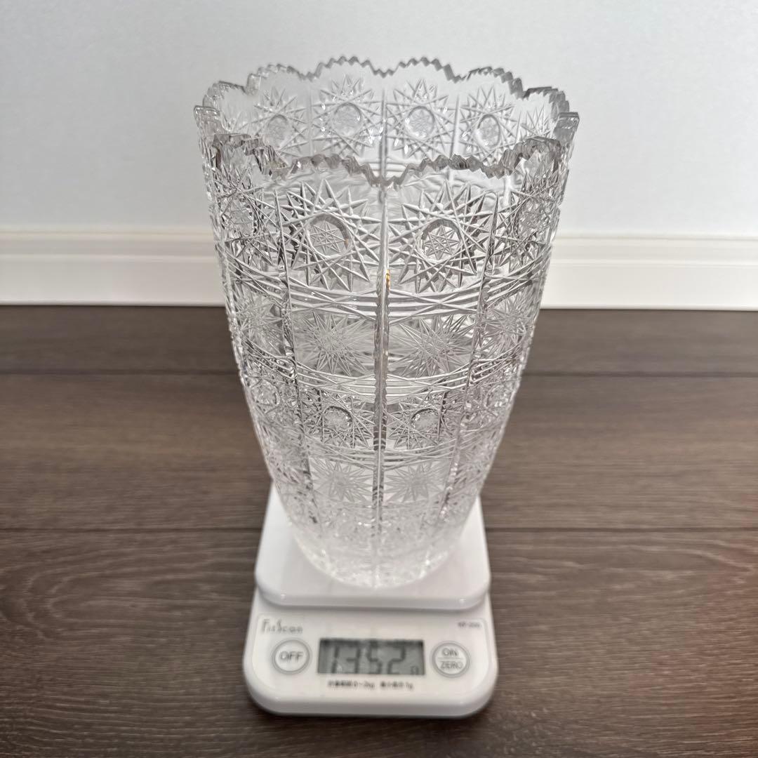 ボヘミアンガラス　花瓶　カケあり