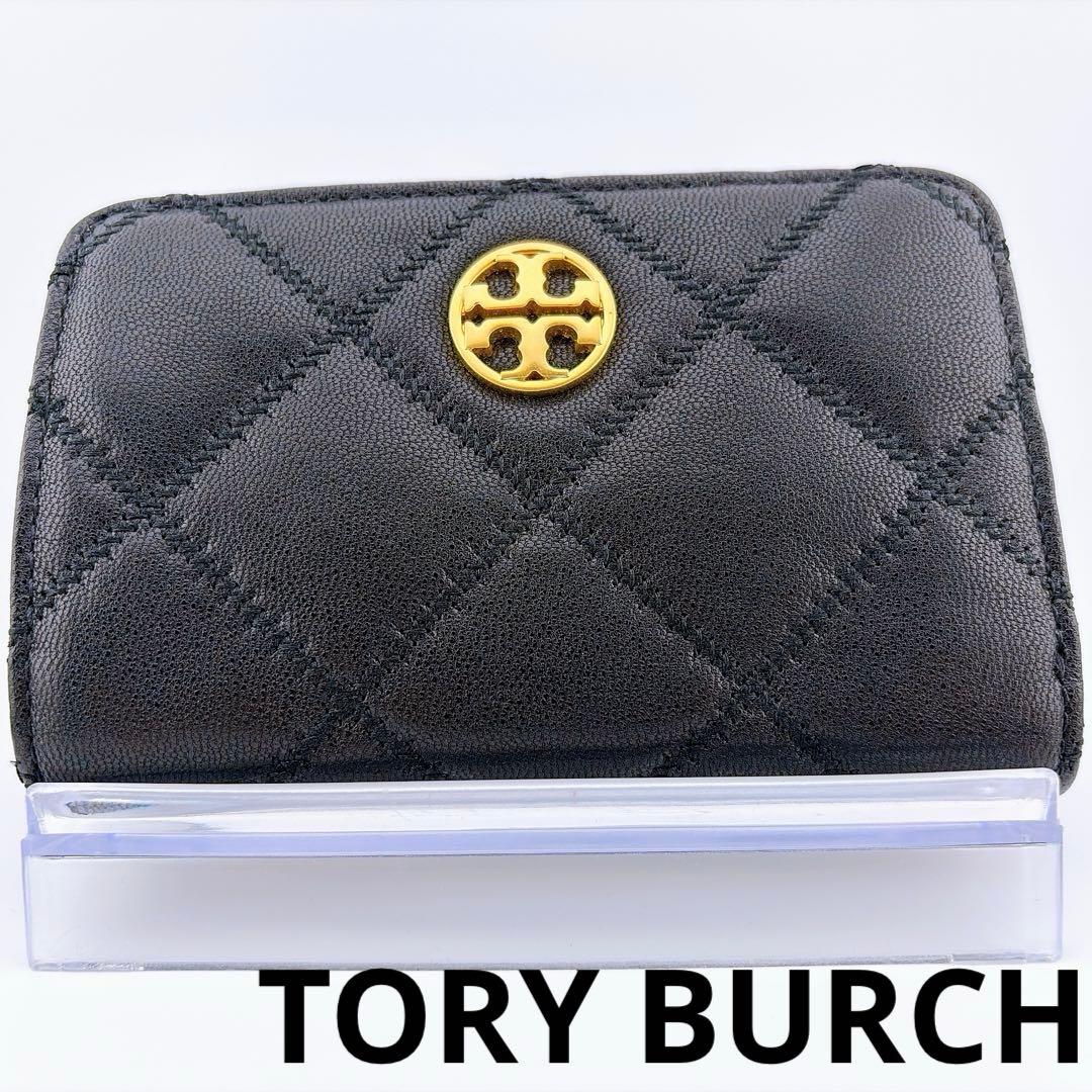 TORY BURCH（トリーバーチ） キルティング ウィラ二つ折り財布 ブラック