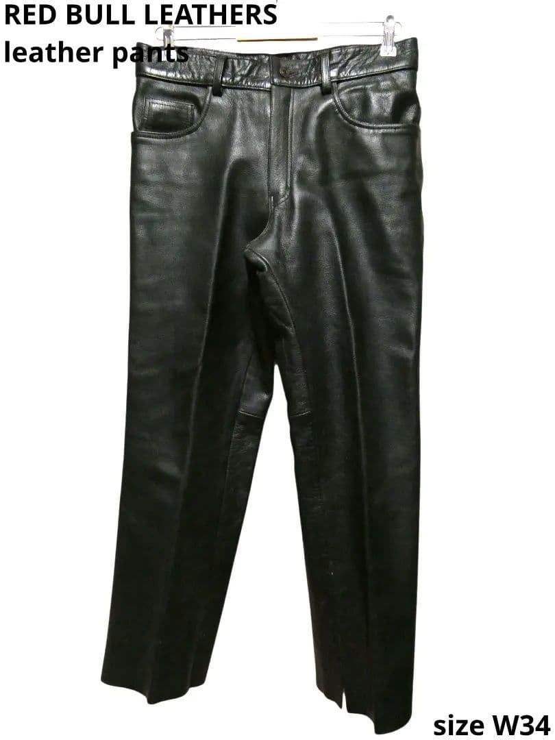 サイズW34！RED BULL LEATHERSレザー5ポケットストレートパンツ
