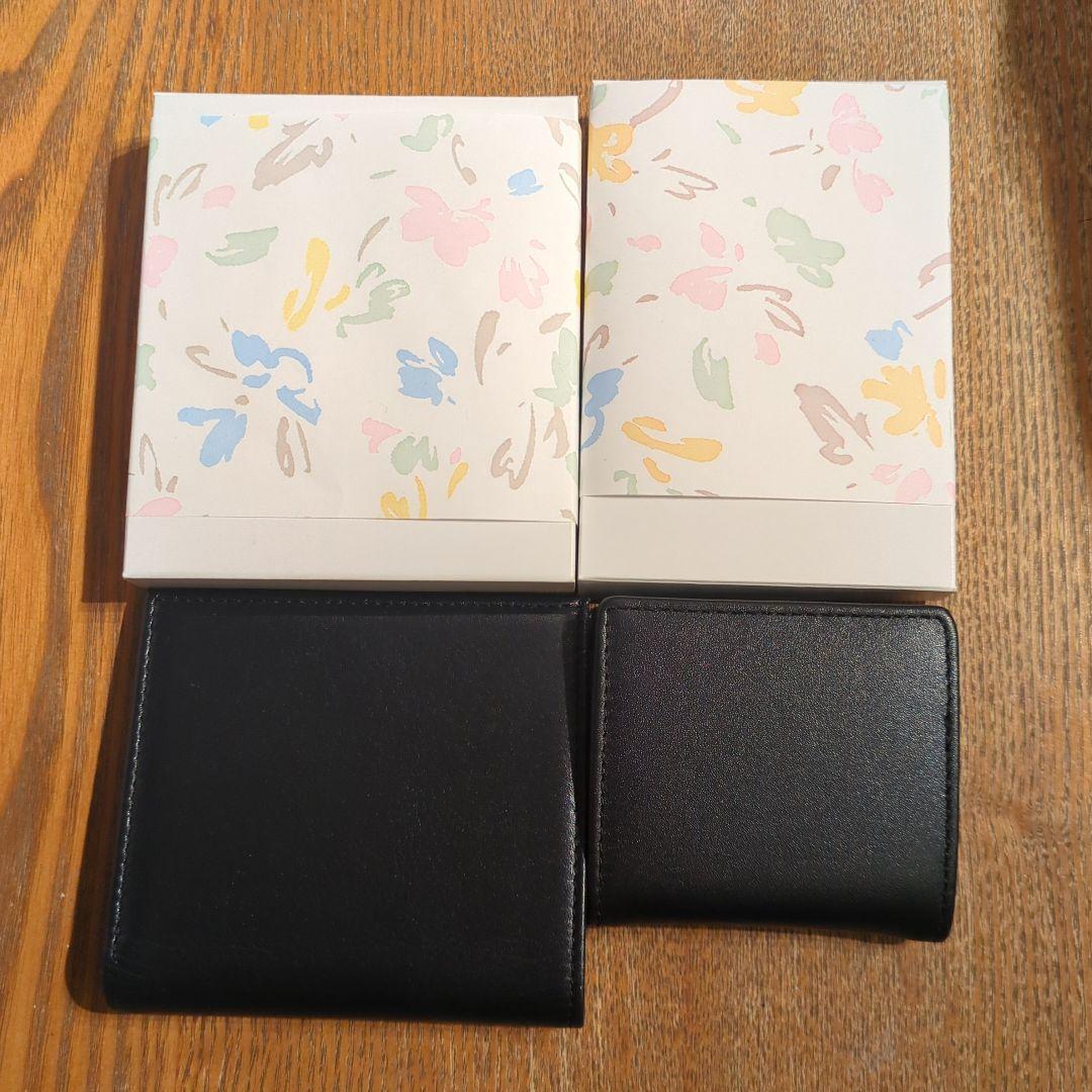 皇居　財布　レザー二つ折り財布 黒