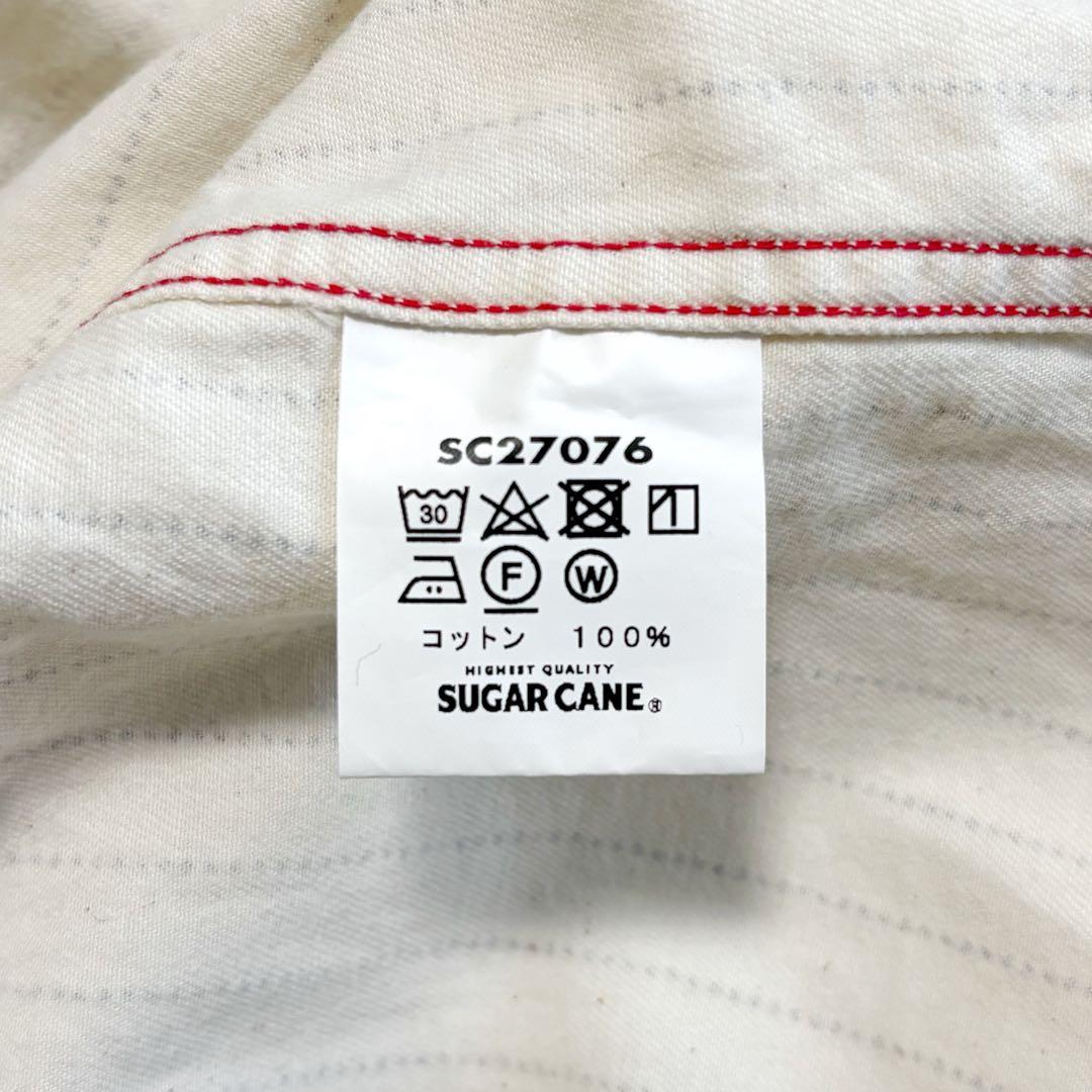 美品 SUGAR CANE ワークシャツ ウォバッシュ ホワイト サイズL相当