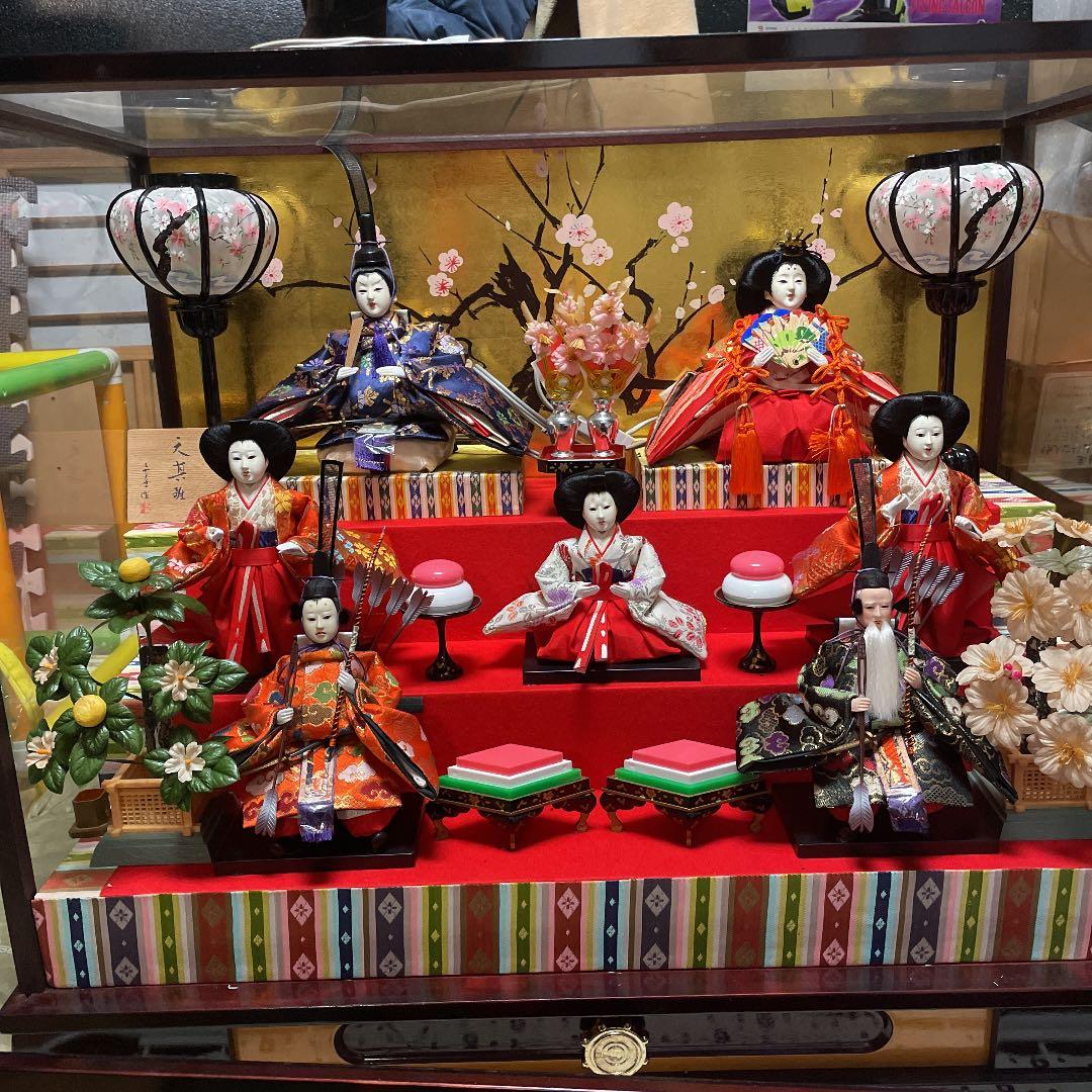 雛人形特選おひな人形品番3577ガラスケース入りオルゴール付き