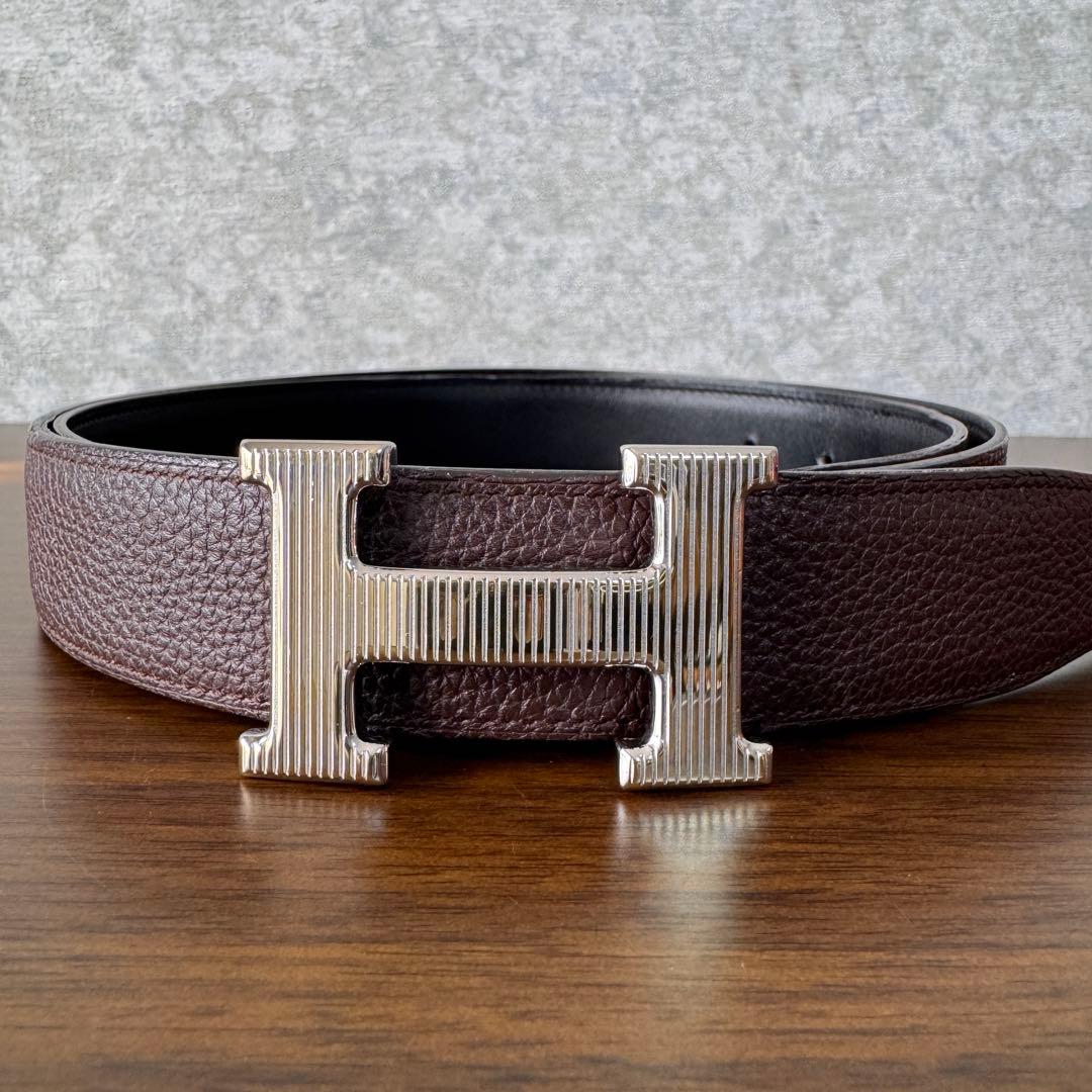 【美品】HERMES エルメス コンスタンス ベルト 90 黒/茶 リバーシブル