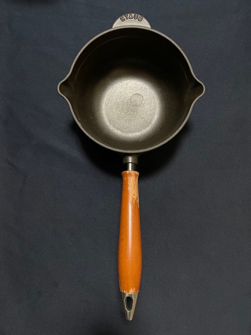 Staub ストウブ ヴィンテージ ソースパン 木製ハンドル18cm