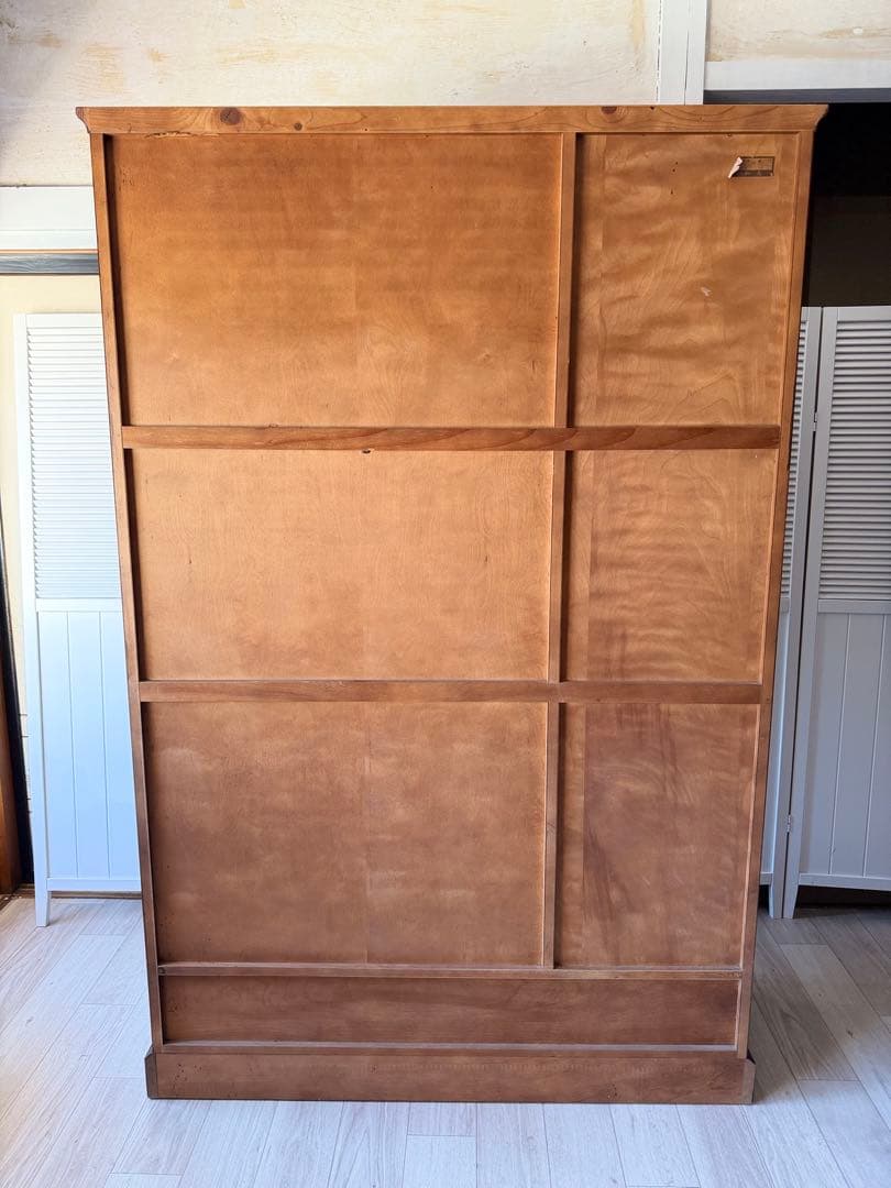 momo 北斗民芸家具 和光 飾棚１２０ 樺材 民芸家具 書棚 食器棚