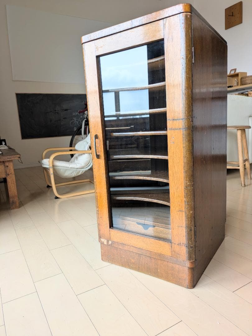 アンティーク木製ショーケース 9段キャビネット