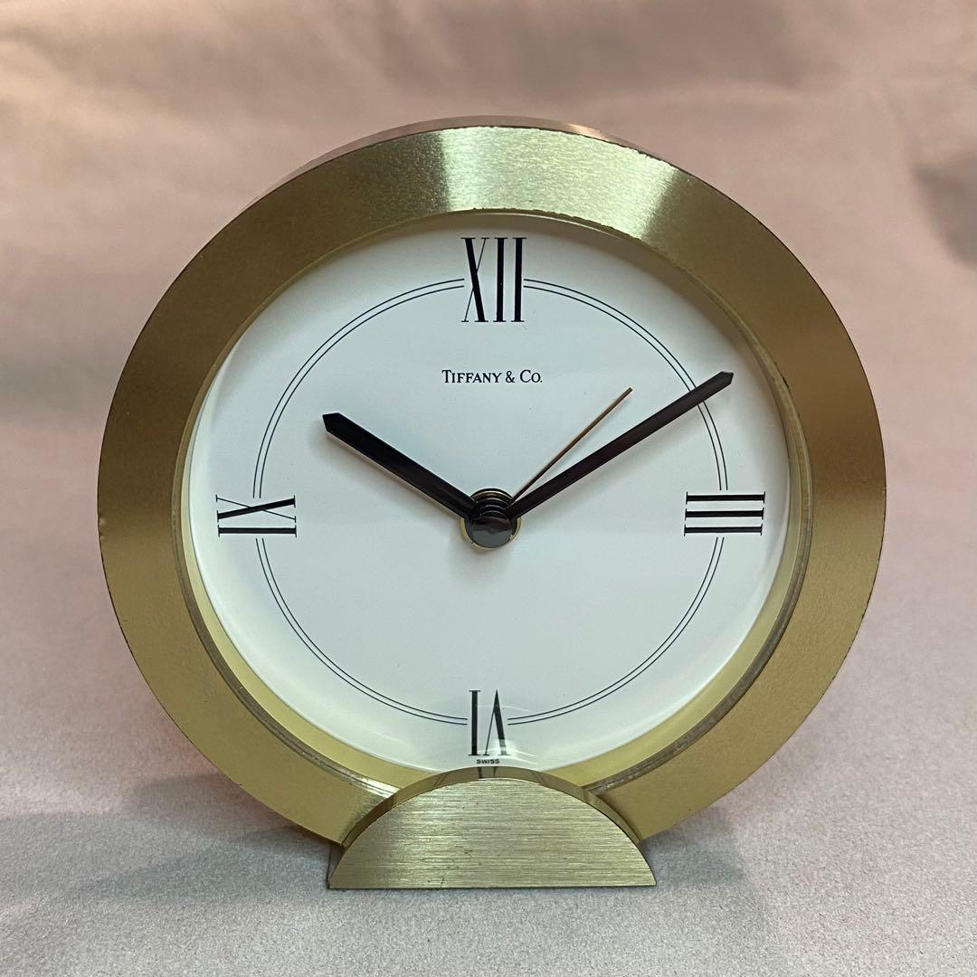 ティファニー テーブルクロックTiffany & Co. ゴールド 置時計 QZ