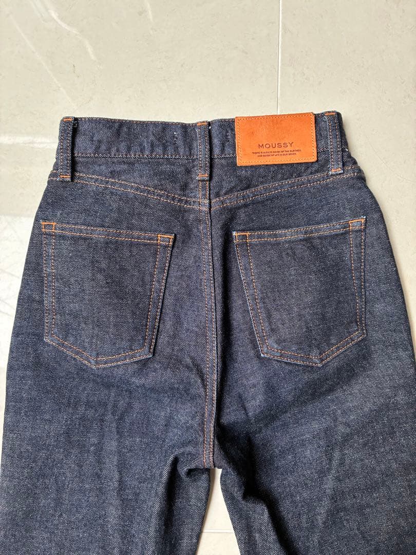 美品　MOUSSY MVS FLARE 23 マウジー フレアデニム ロング濃紺