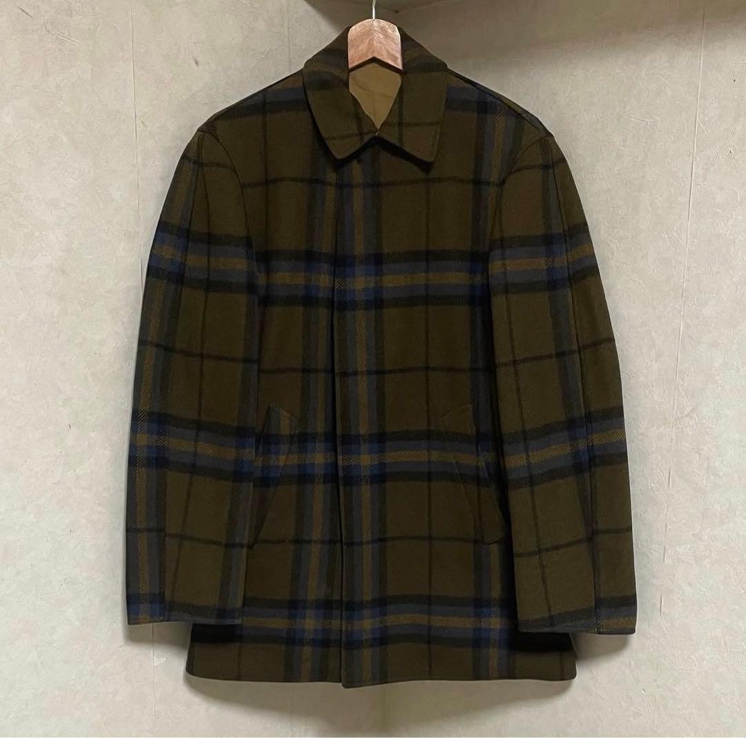 50s pendleton ウール リバーシブル ステンカラーコート チェック柄