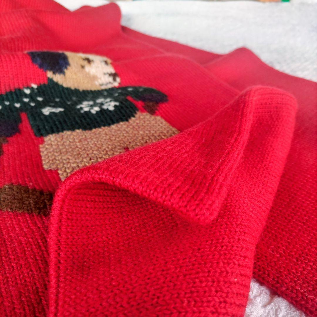 90s ポロ ラルフローレン マフラー ポロベア　赤 クマ ヴィンテージ 希少