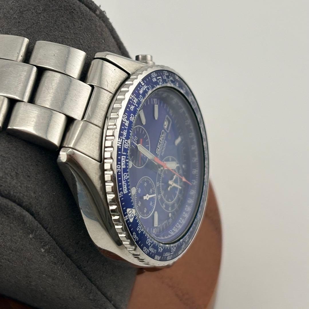 【美品】セイコー　ブルー　クロノ　7T92-0CF0 パイロット
