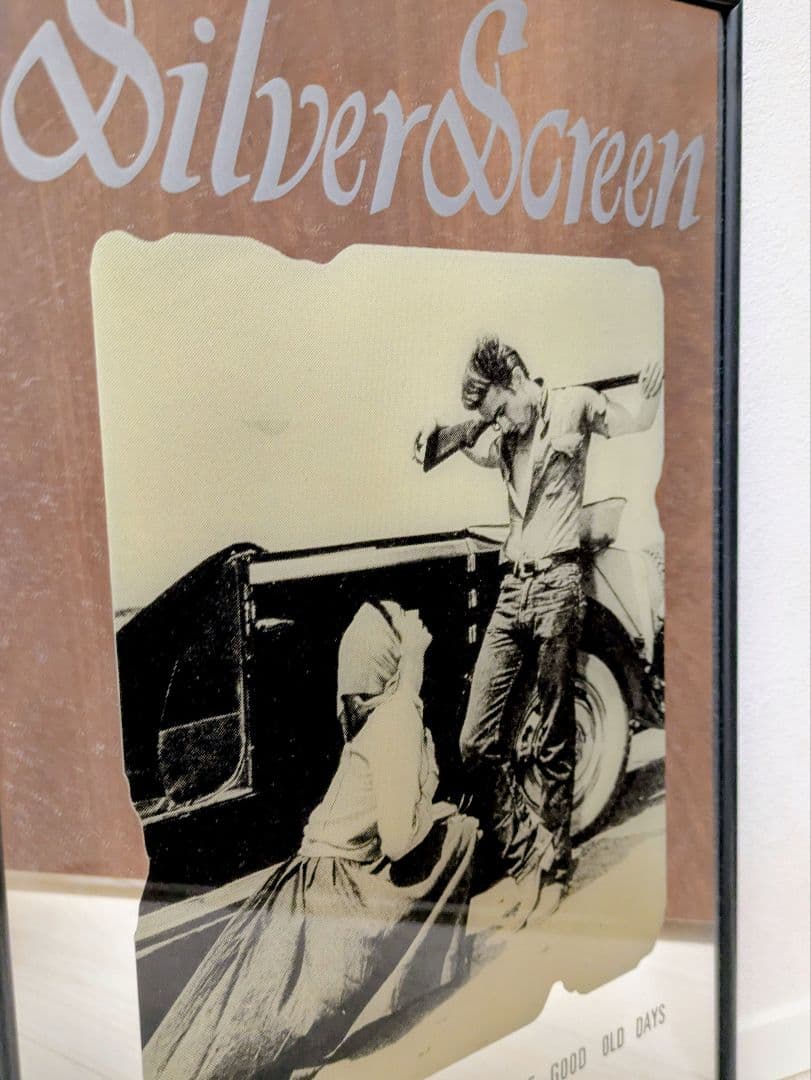 パブミラー　ジェームスディーン　鏡　看板 モノクロ フレームアート　ジャイアンツ