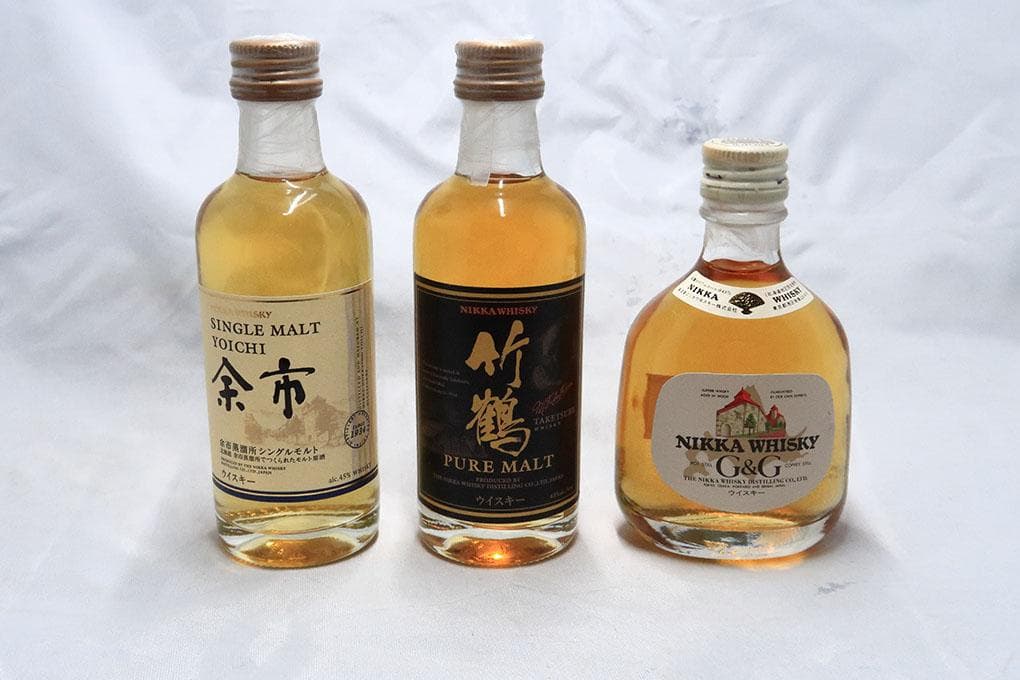 ニッカウィスキー ミニチュアボトル ３種（余市・竹鶴・Ｇ＆Ｇ）