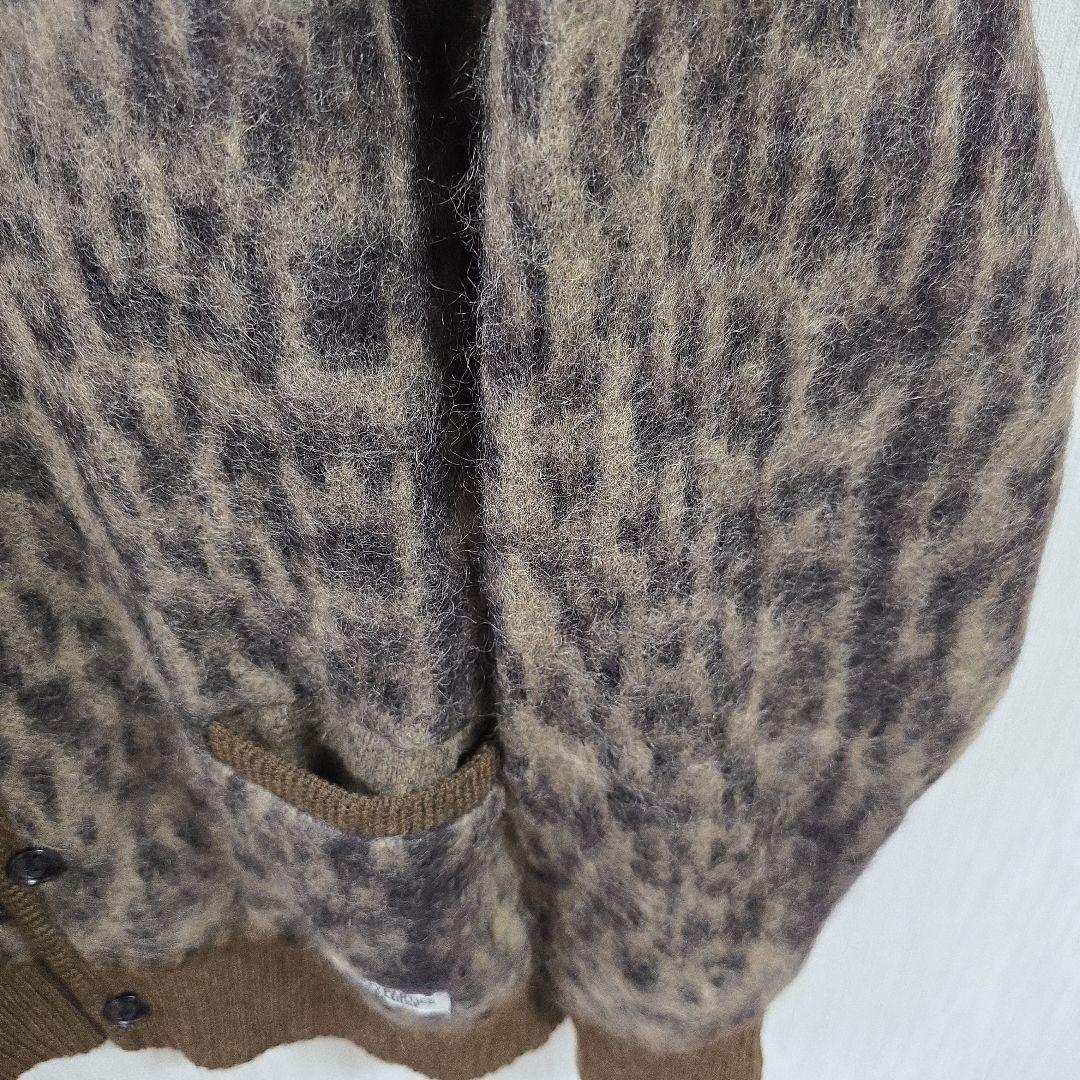 2023ss ワコマリア　モヘアカーディガン　レオパードLEOPARD　サイズL