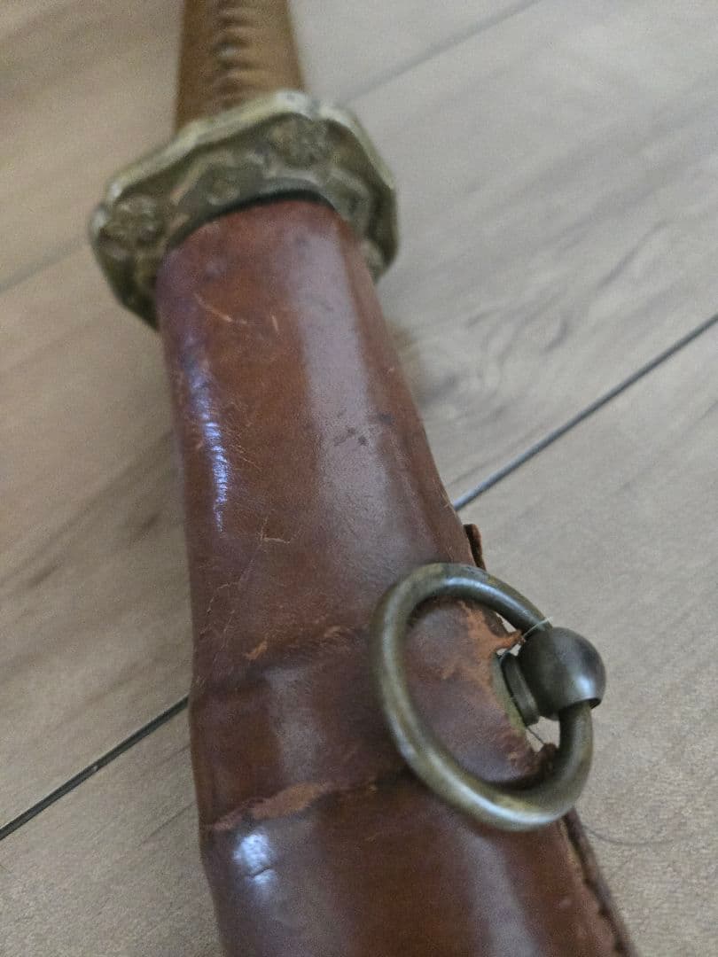 実物　日本陸軍将校用　野戦軍刀拵え(刀身なし/木製つなぎあり)