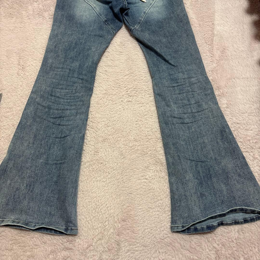 パンツ andmary Lacey ribbon heart hip denim S