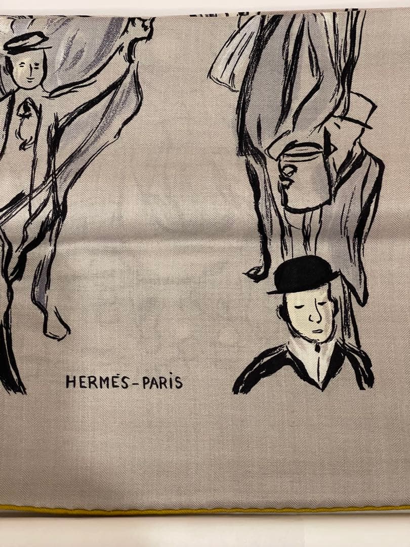 『新品』Hermès カレジアン（パドック） ストール❣️グレー色２０２５ＡＷ