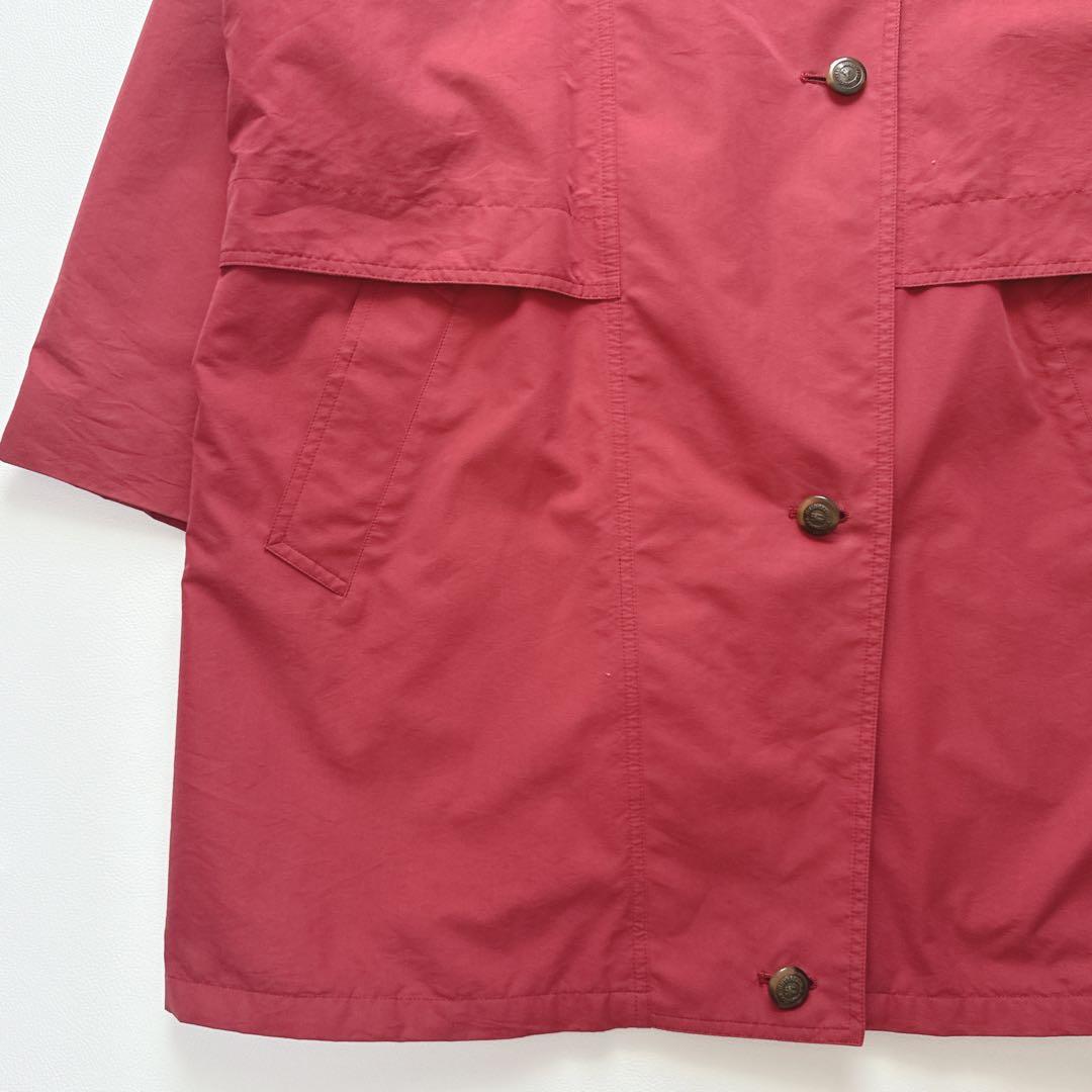 【15号3L】Burberry ステンカラーコート　ノバチェック キルティング赤