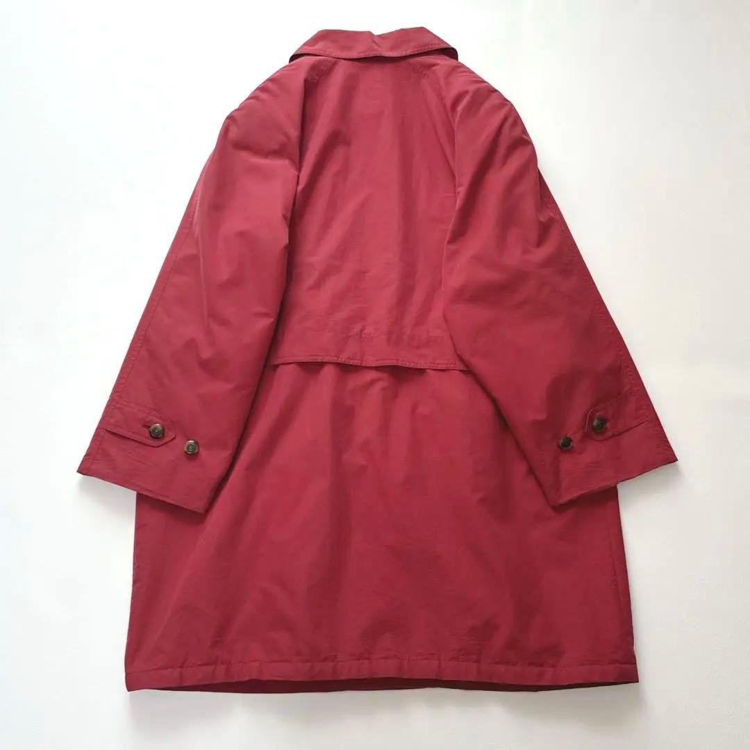 【15号3L】Burberry ステンカラーコート　ノバチェック キルティング赤