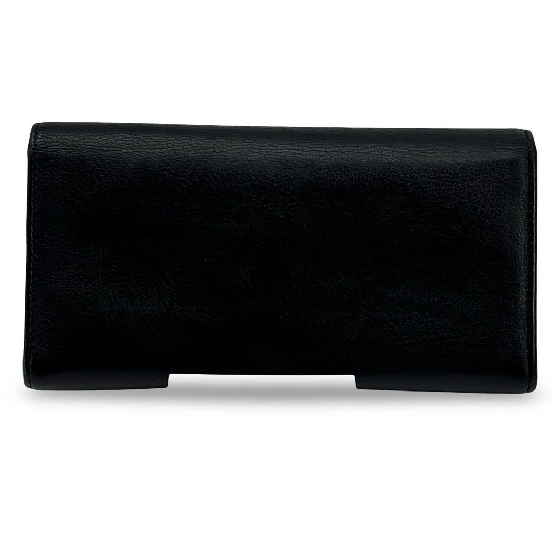 極美品】イヴサンローラン　長財布　ウォレット　ＹＳＬロゴ 　レザー　革　黒