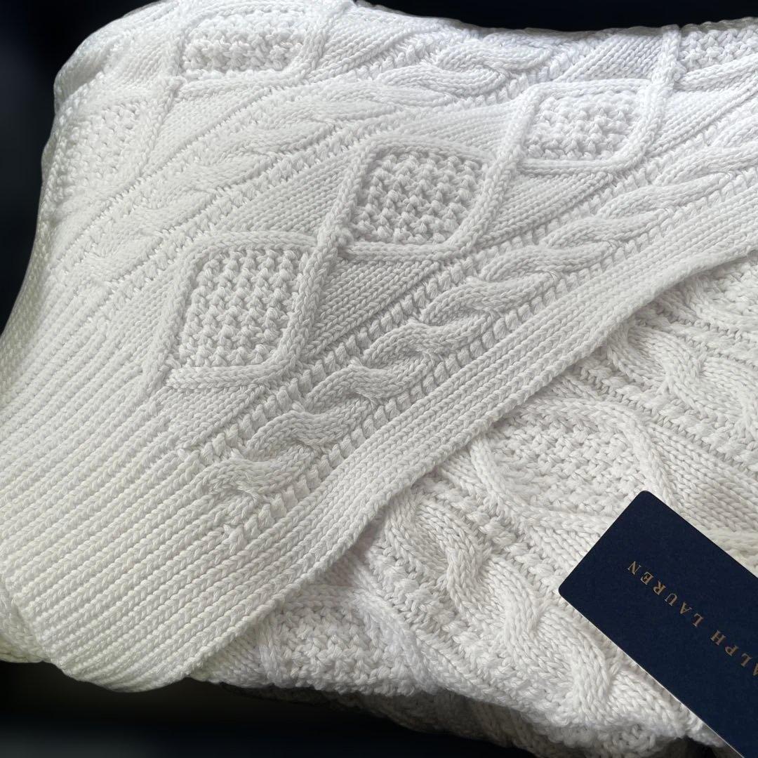 新品未使用 Ralph Lauren ケーブル編みブランケット