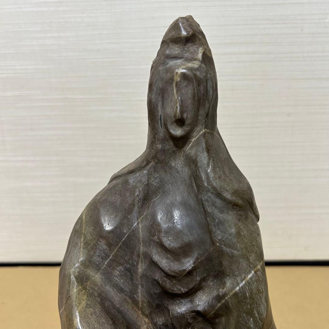 石像 聖母マリア 高さ36ｃｍ 母子像 達磨 奇石 珍品 天然石 仏像