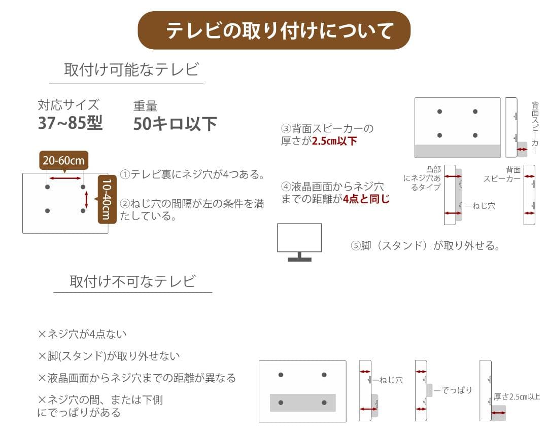☆壁寄せテレビスタンド - 自然と調和する木製&スチールデザイン