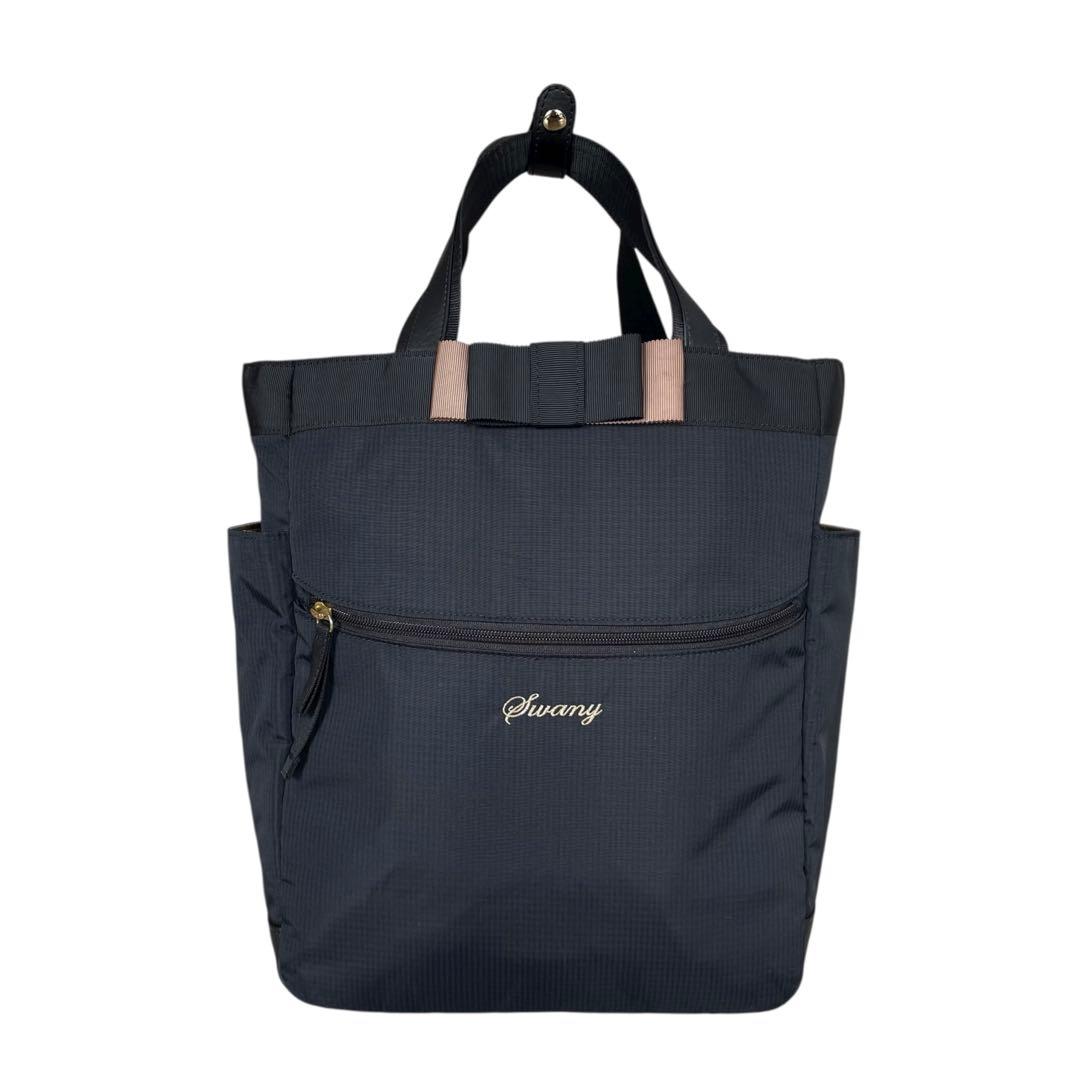 《超美品》スワニー トート キャリーバッグ リボン ４輪ストッパー付き ブラック
