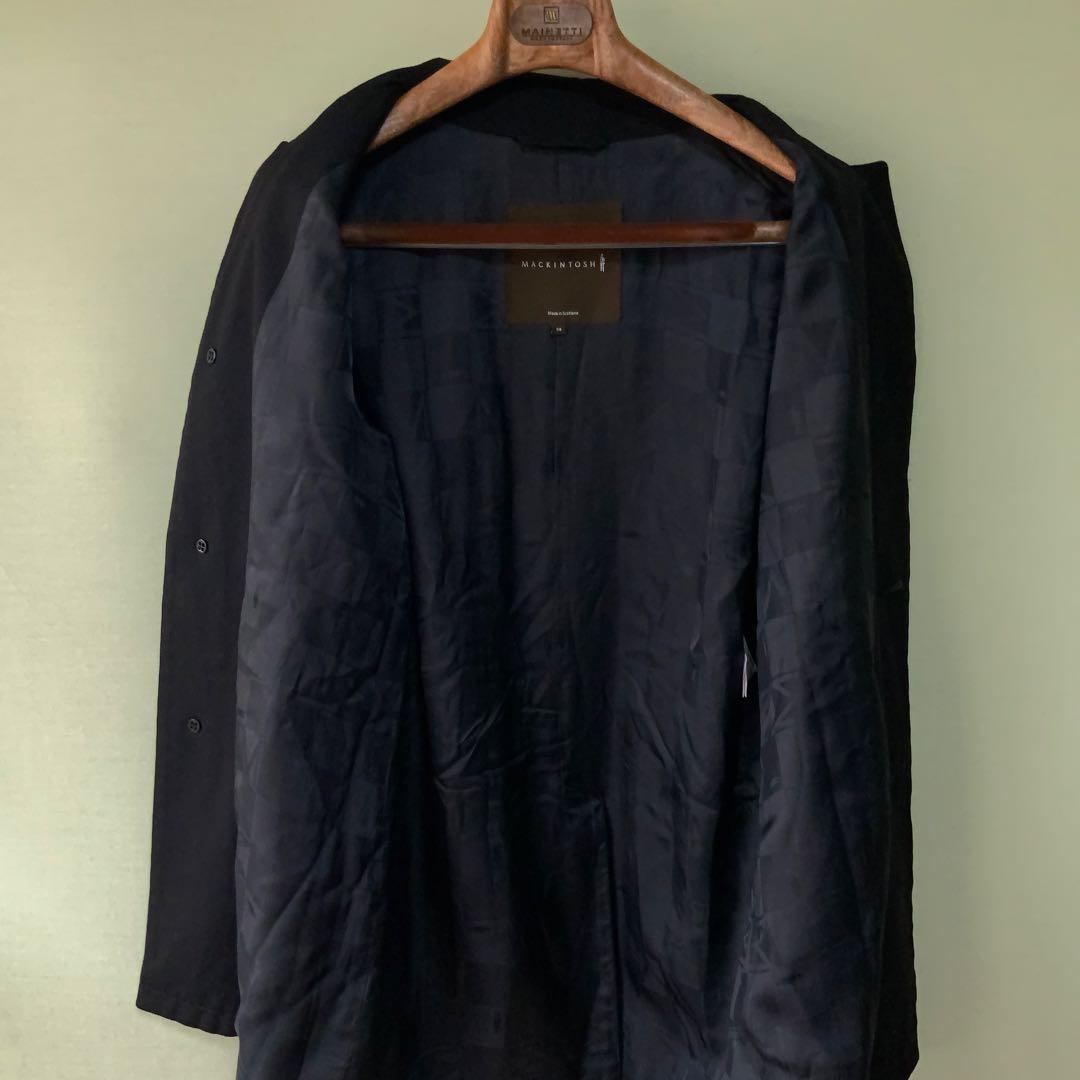Mackintoshマッキントッシュ ステンカラーコート38ウール ブラック英国