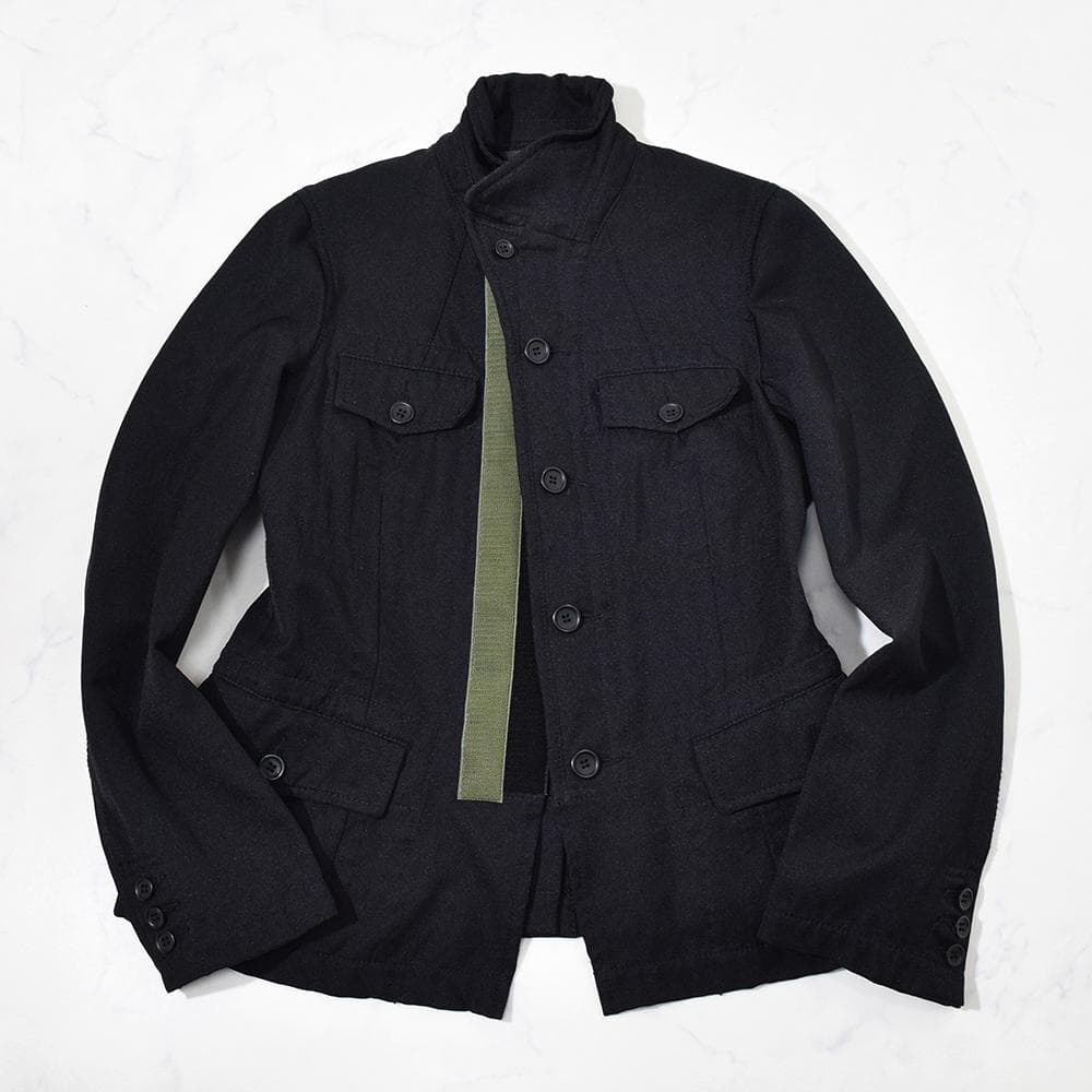 archive ブラックコムデギャルソン ポリ縮絨 ベルクロ ジャケット M 黒