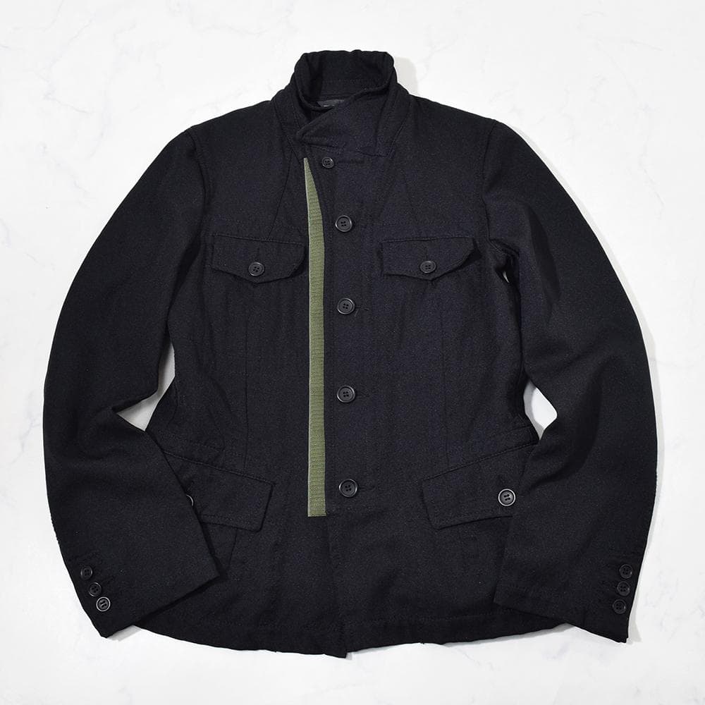 archive ブラックコムデギャルソン ポリ縮絨 ベルクロ ジャケット M 黒