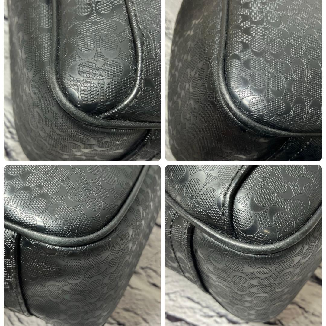 美品 コーチ ヘリテージ シグネチャー メッセンジャーバッグ ブラック A4可