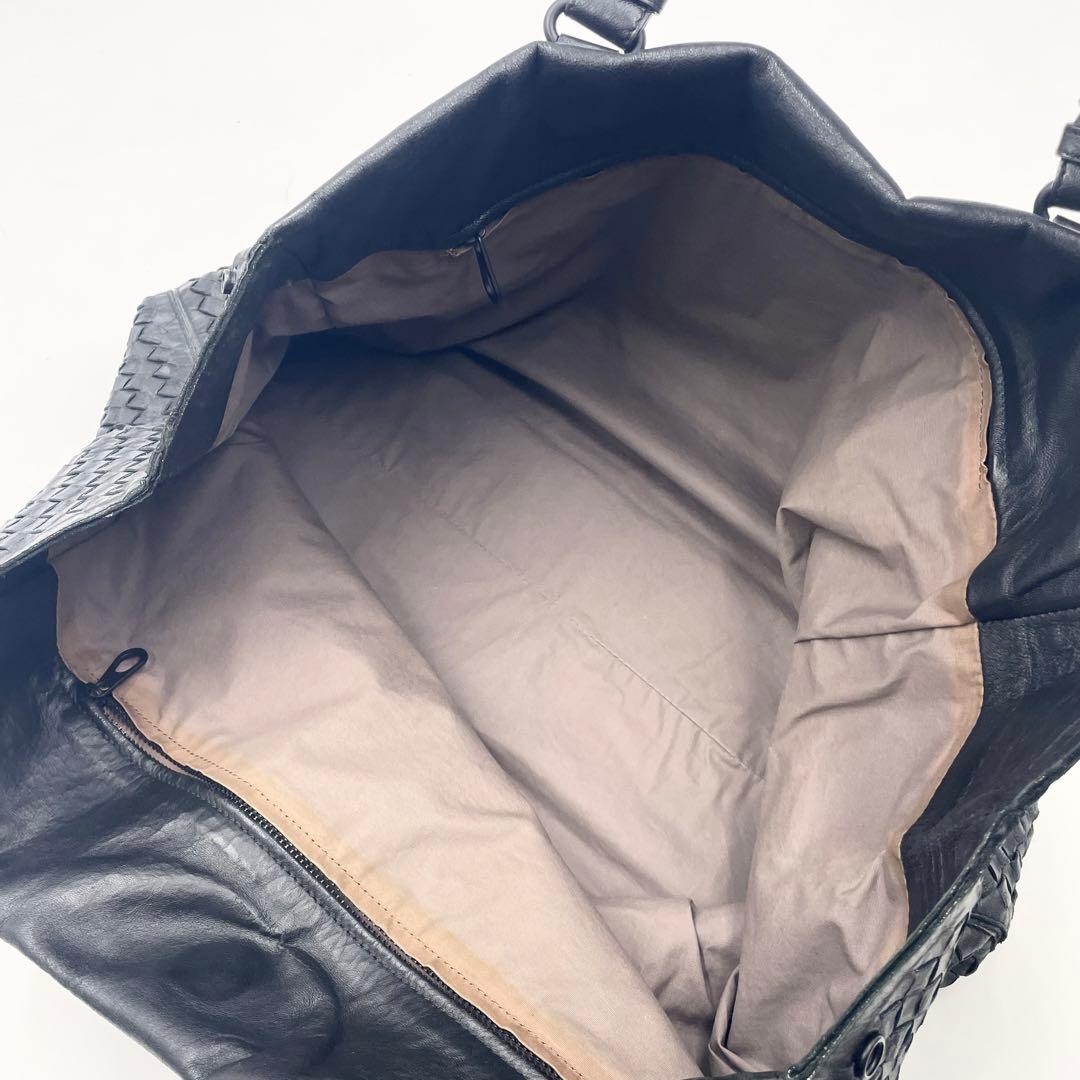 【美品】ボッテガ トートバッグ スコルピート イントレチャート大容量 メンズ 黒