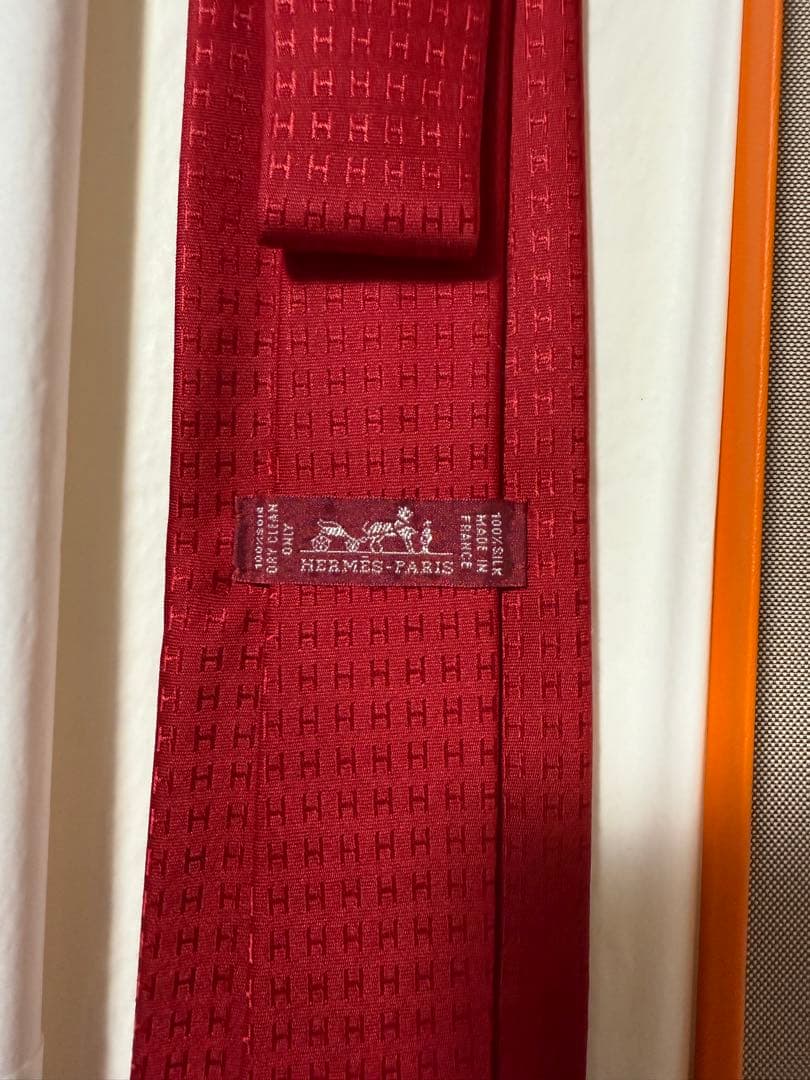 【新品未使用】HERMESエルメス　ネクタイ H柄　箱&袋付き