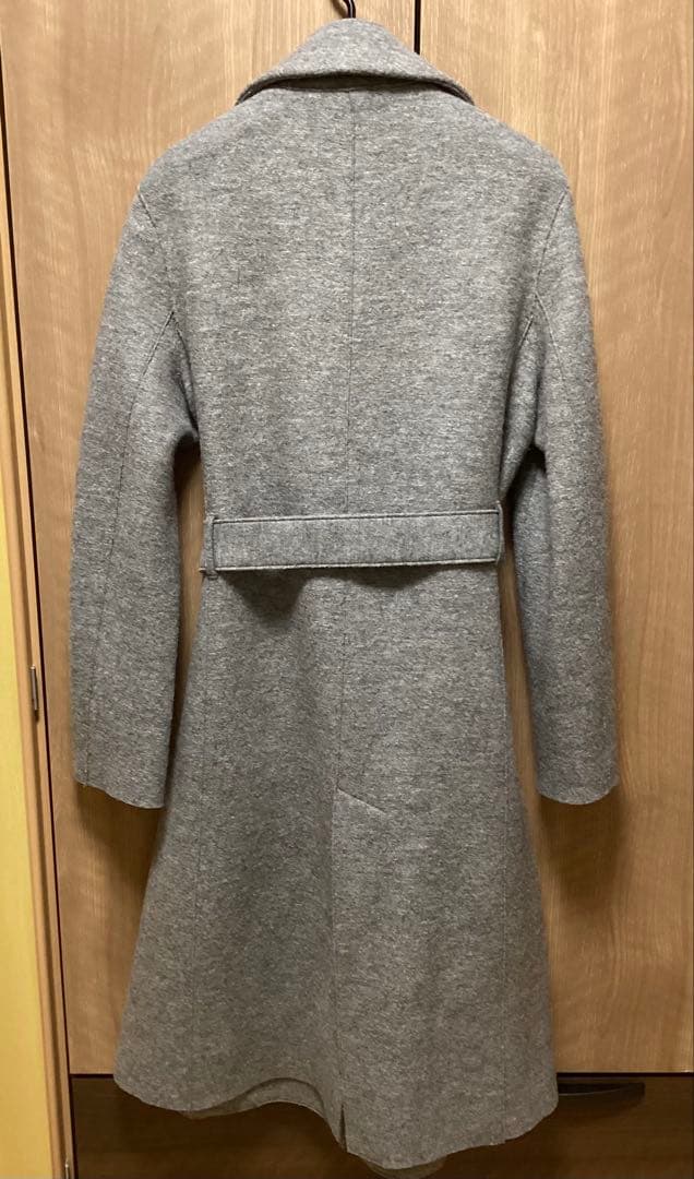 美品　23区Moessmer MILLEDJERSEYロングウールコート　グレー
