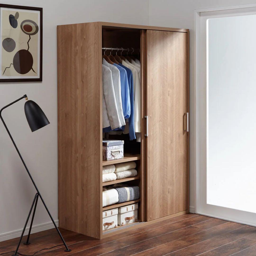 天然木調 引き戸クローゼットハンガー　　　　　引き取り限定、近県有料配達